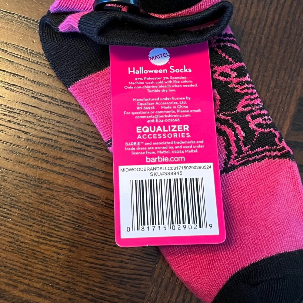 Barbie Halloween Socks Set of 3 Ghost Pumpkin Pink Purple Girls Size 9-2.5 NEW - Picture 10 of 15